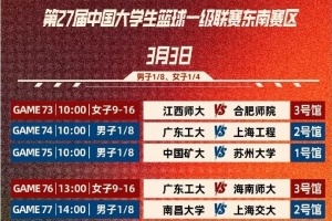 CUBAL今日赛程：厦门大学vs深圳大学 中国矿大vs苏州大学