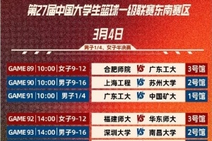 CUBAL明日赛程：广工vs中国矿大 上海交大vs厦大 浙大vs华侨大学