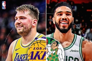 NBA官推晒海报预热🔥 东契奇将首次体验湖人绿军宿敌对决🍿