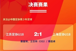 江苏足协U18夺冠 🏆 🏆 🏆