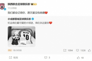 陕西联合悼念去世小球迷：我们都会记得你，愿天堂没有病痛