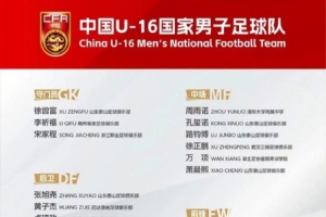 8名青训球员入选中国U16，标志泰山青训工作高质量发展再获佳绩