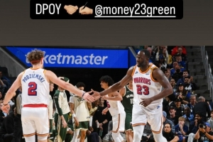 真会来事🤝✍️追梦刚说想再拿个DPOY 波姐社媒就晒2人合照支持