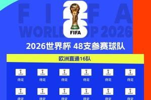 43/48⏳已有5队获得2026世界杯参赛名额，还剩43个席位