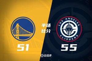 半场战报-快船领先勇士4分 小卡14+7 库里14分 巴特勒10分
