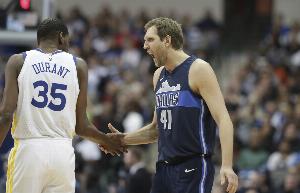 🎉杜兰特超越诺维茨基荣升NBA历史得分榜第6 ！下一位将追乔丹