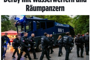 图片报：警方部署约1000名警力，准备迎接圣保利vs汉堡的汉堡德比
