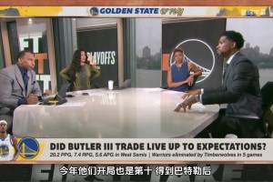 哈斯勒姆：季后赛巴特勒让球迷多了期待，但其实巴特勒档次还不够