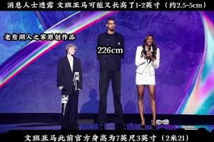 莱夫利长高你也来？消息人士透露文班可能又长高1-2英寸👀