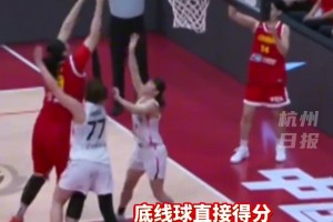 “小巨人”张子宇上场不到20秒进球得分！解说：妈呀总决赛MVP了