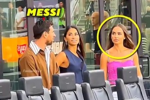 当梅西和阿尔巴妻子的目光不小心交织在一起时😅