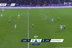 尤文2-0领先萨索洛！戴维送助攻，米雷蒂单刀破门